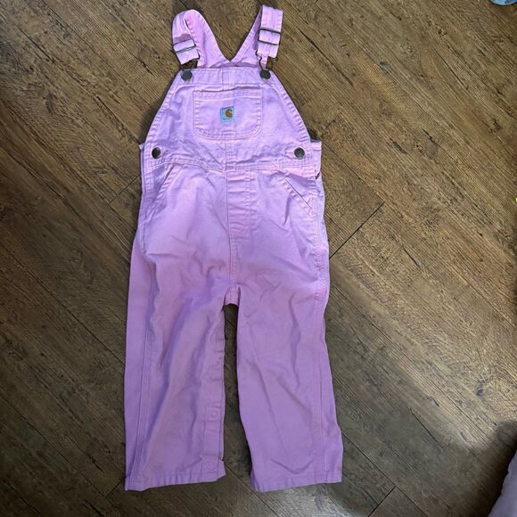 Toddler pink Carhartt Overalls 24 months - Picture 1 of 5